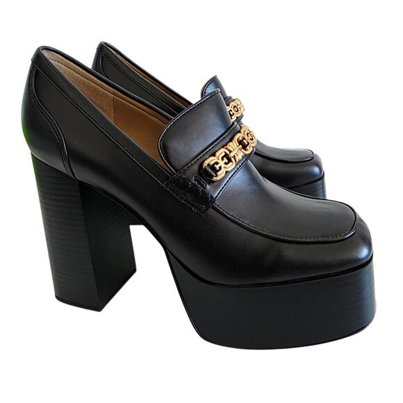 Sam Edelman Black & Gold Chunky Rowe Platform Loafers Women's Size 9 - Picture 1 of 8